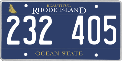 RI license plate 232405