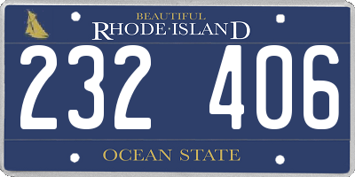 RI license plate 232406