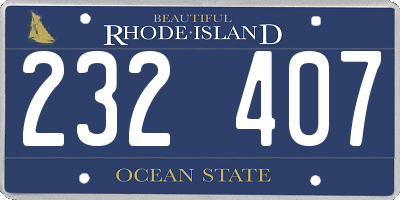 RI license plate 232407