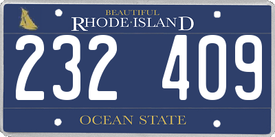 RI license plate 232409