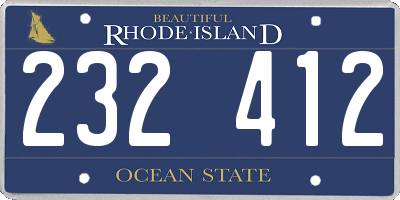RI license plate 232412