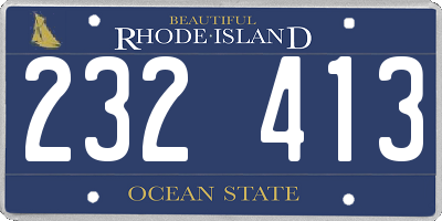 RI license plate 232413