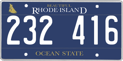 RI license plate 232416