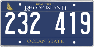 RI license plate 232419