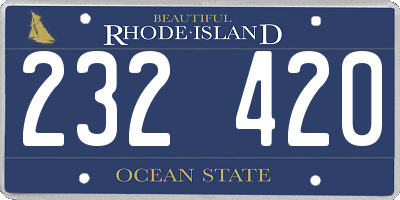 RI license plate 232420