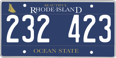 RI license plate 232423