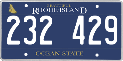 RI license plate 232429