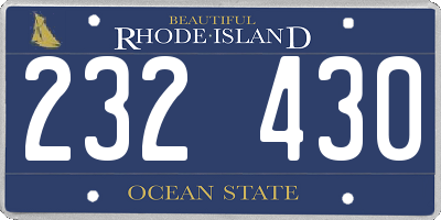 RI license plate 232430