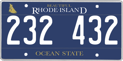 RI license plate 232432