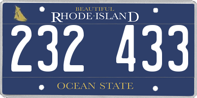 RI license plate 232433