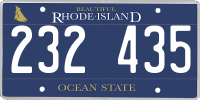 RI license plate 232435