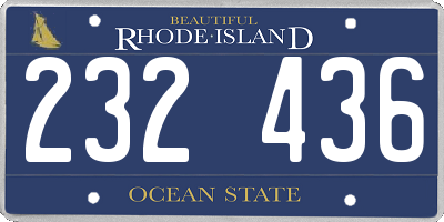 RI license plate 232436
