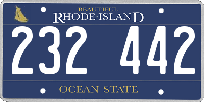 RI license plate 232442
