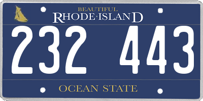 RI license plate 232443