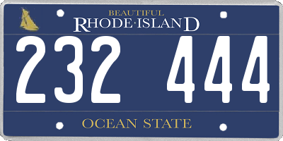 RI license plate 232444
