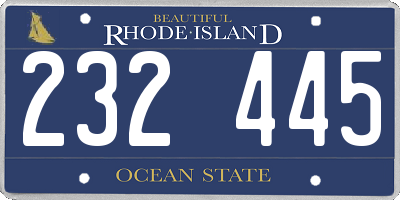 RI license plate 232445