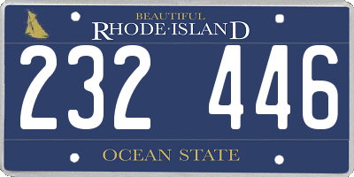 RI license plate 232446