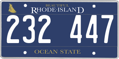 RI license plate 232447