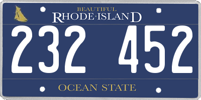 RI license plate 232452