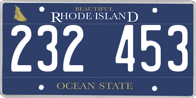 RI license plate 232453