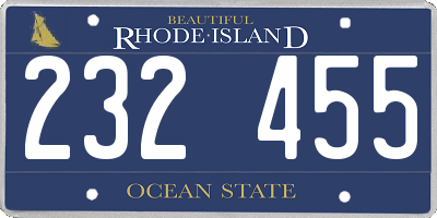 RI license plate 232455