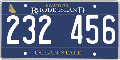RI license plate 232456