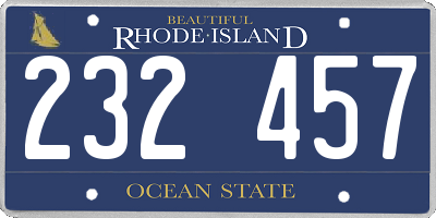 RI license plate 232457