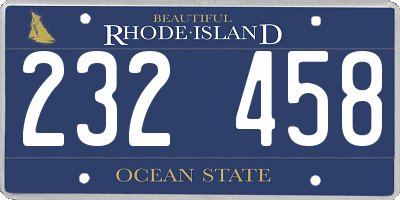 RI license plate 232458