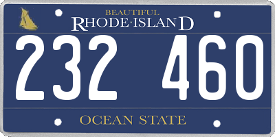 RI license plate 232460