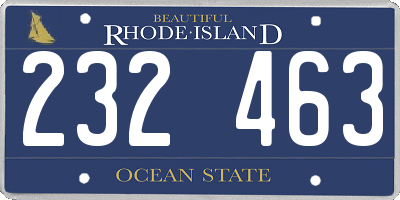 RI license plate 232463