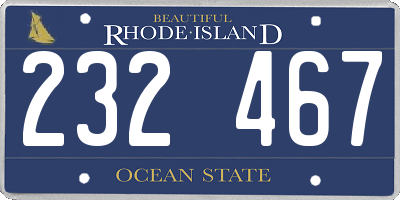 RI license plate 232467