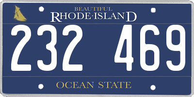 RI license plate 232469