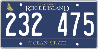 RI license plate 232475