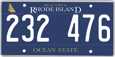 RI license plate 232476