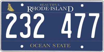 RI license plate 232477