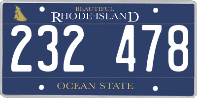 RI license plate 232478