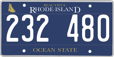 RI license plate 232480
