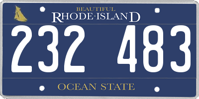 RI license plate 232483