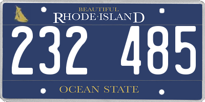 RI license plate 232485