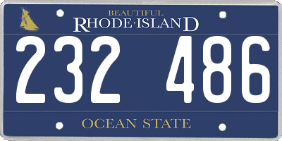 RI license plate 232486