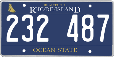 RI license plate 232487