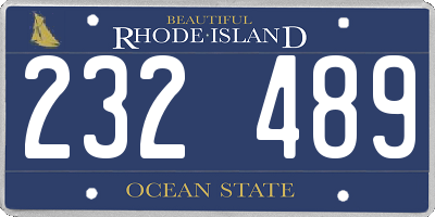 RI license plate 232489