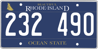 RI license plate 232490