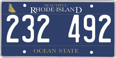 RI license plate 232492