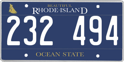 RI license plate 232494