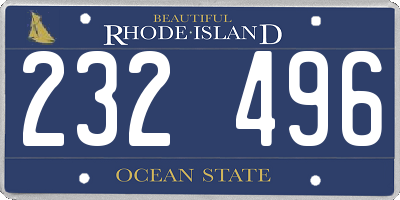 RI license plate 232496