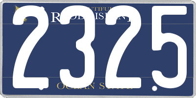 RI license plate 2325