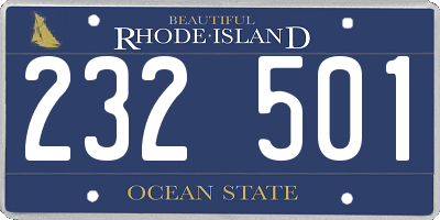 RI license plate 232501