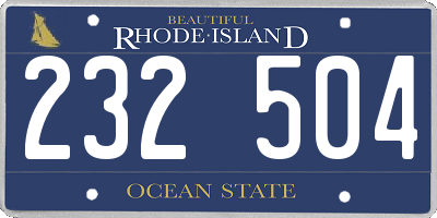 RI license plate 232504