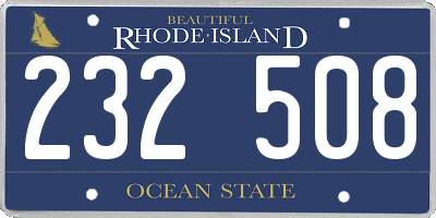 RI license plate 232508